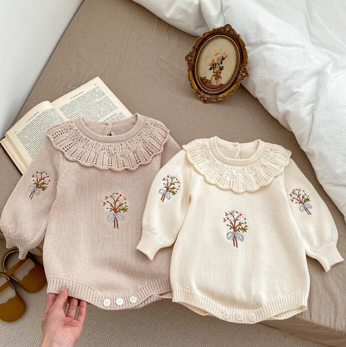 2023年秋新品★ベビー服　ニットロンパース★66-100cm★2色