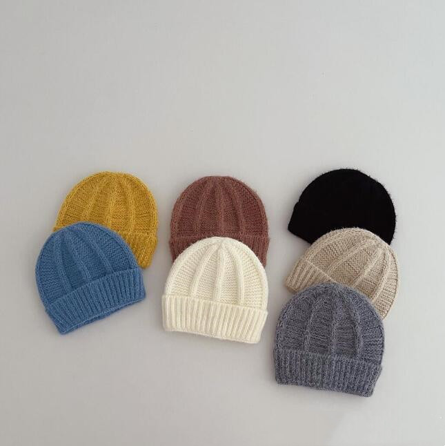 子供用★帽子★キッズ★ベビー★韓国風★ニット帽子★男女兼用★毛糸★無地★7色