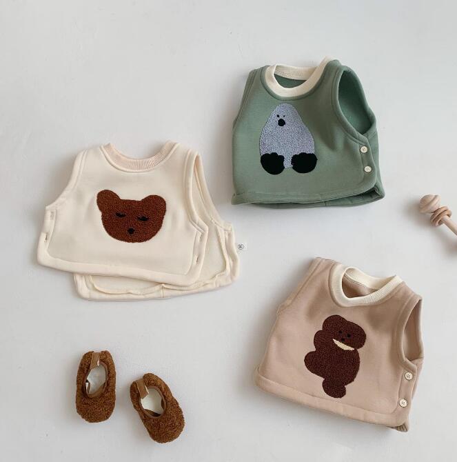 子供服★トップス★チョッキ★ベスト★韓国風子供服★ベビー★男女兼用★裏起毛★3色★66-90CM