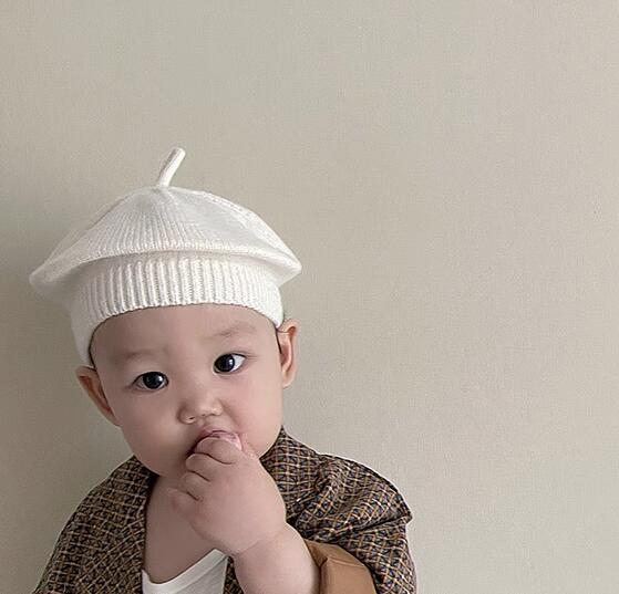 2023年秋新作★キッズ用★ニット帽子★ベレー帽★7色★