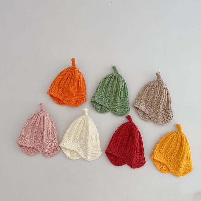 子供用★帽子★キッズ★ベビー★韓国風★ニット帽子★男女兼用★毛糸★無地★7色