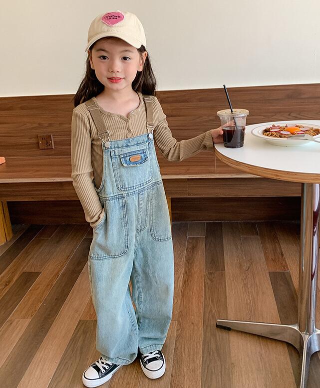 2023秋新品★子供服　デニムサロペット★90-150cm★