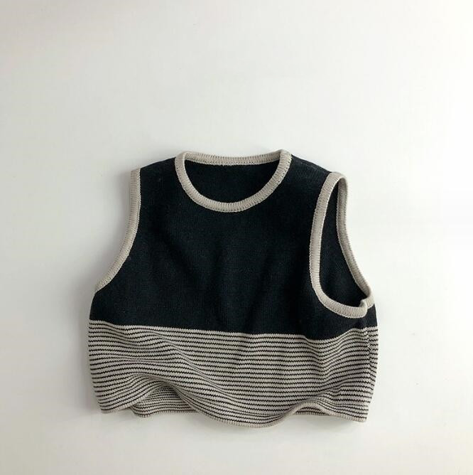 子供服★トップス★ニットベスト★キッズ★男女兼用★韓国風子供服★袖なし★80-130CM