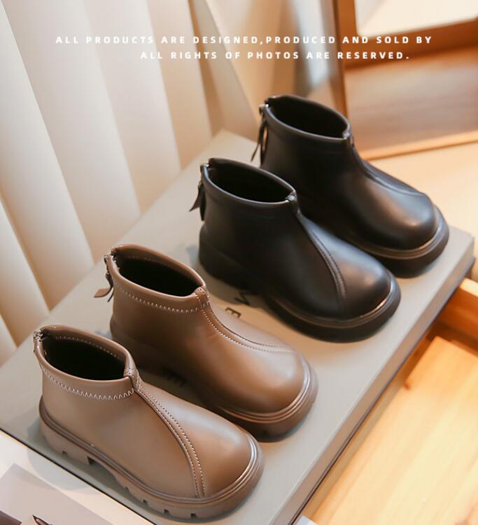 靴★子供靴★シューズ★キッズ女の子★韓国風★無地★ショートブーツ★2色★26-36#