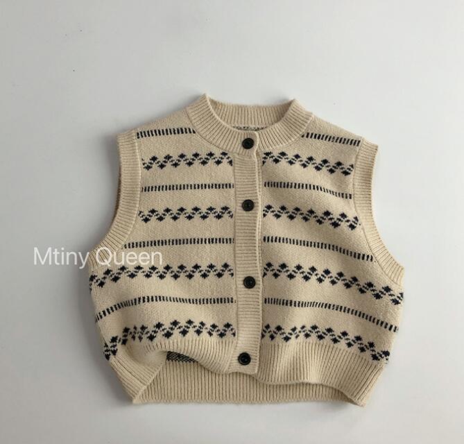 2023秋新作★キッズ服　ニットベスト★80-130★