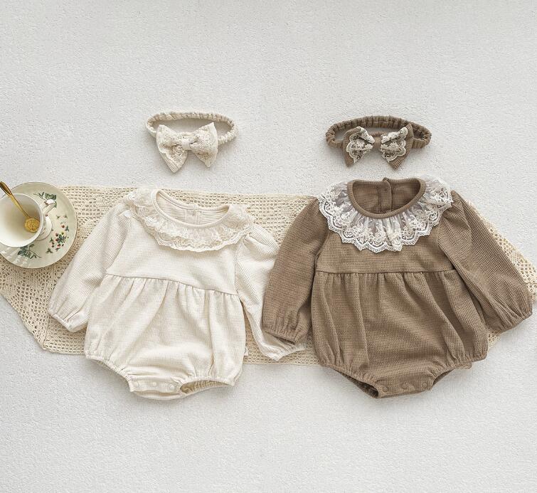 2023秋新品★ベビー服★ロンパース+ヘアバンド★66-90cm★2色