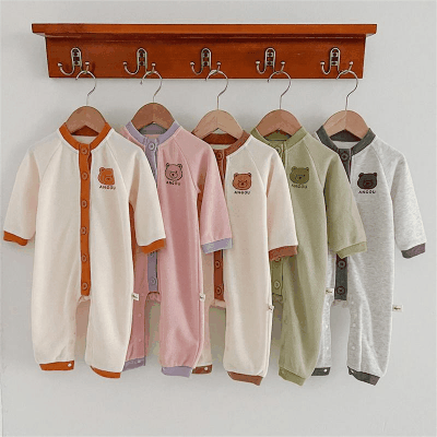 秋冬新作 ユニセックス 連体服 0-3歳ベビー服 熊 百日 ロンパース カバーオール 66-100