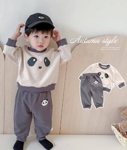 「2023秋」子供服★トップス+ズボン★セットアップ★パンダ★韓国風子供服★ベビー★66-100CM