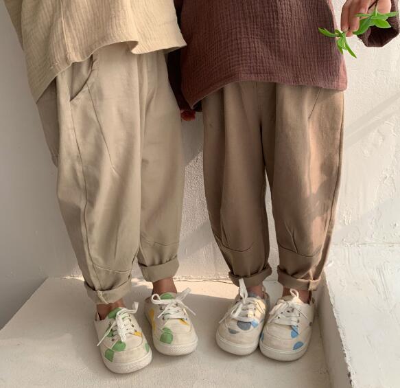 2023★春秋新作★韓国風子供服★ズボン★無地★カジュアル★2色80-130CM