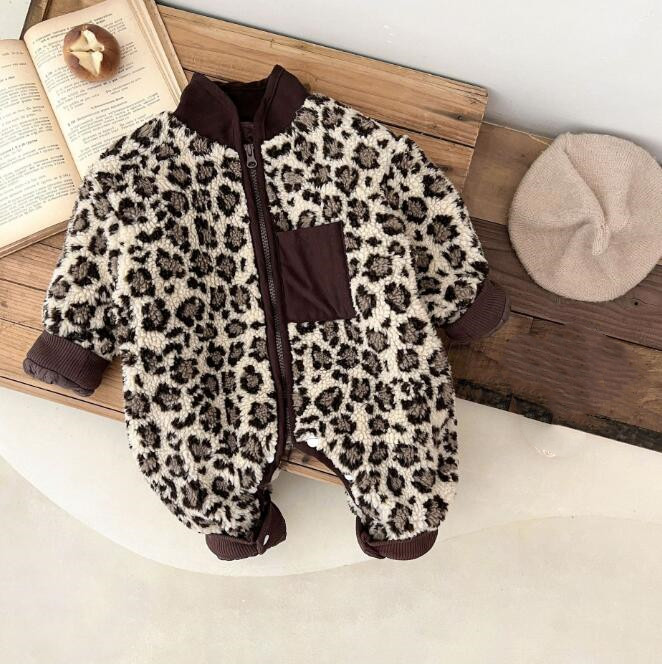 子供服★ロンパース★連体服★韓国風子供服★ベビー★厚手★レオパード★66-90CM