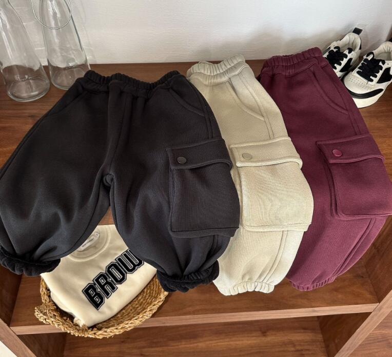 2023秋冬★子供服　裏起毛付きズボン★90-140cm★3色