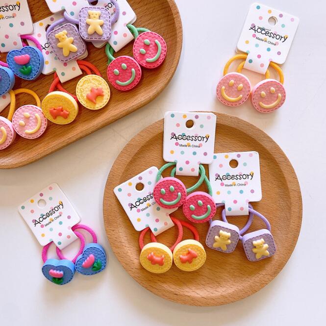 髪飾り★まとめ髪用★ヘアアクセサリー★子供用★キッズ★ヘアゴム★2枚入り★可愛い★多色