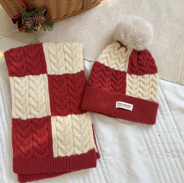 クリスマス★子供用★帽子+マフラー★キッズ★男女兼用★暖かい★防寒★3色