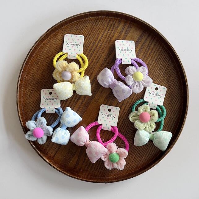 子供用★髪飾り★まとめ髪用★ヘアアクセサリー★キッズ★2枚入り★ヘアゴム★多色