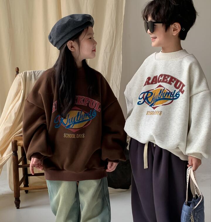 2023★秋冬新作★韓国風子供服★トレーナー★裏起毛★2色90-150CM