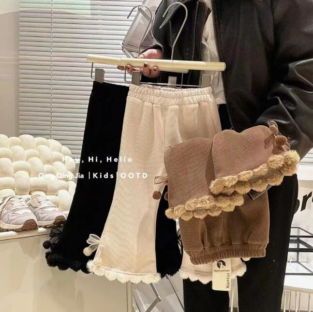 子供服★ズボン★ボトムス★裏起毛★キッズ女の子★韓国風子供服★3色★90-140CM