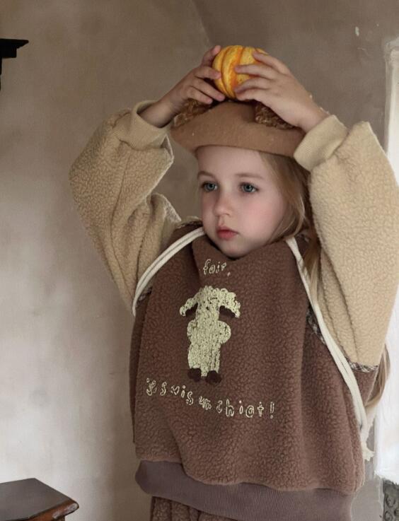 2023冬otaly★子供服　厚手トップス+ズボン　セット★90-130cm★2色