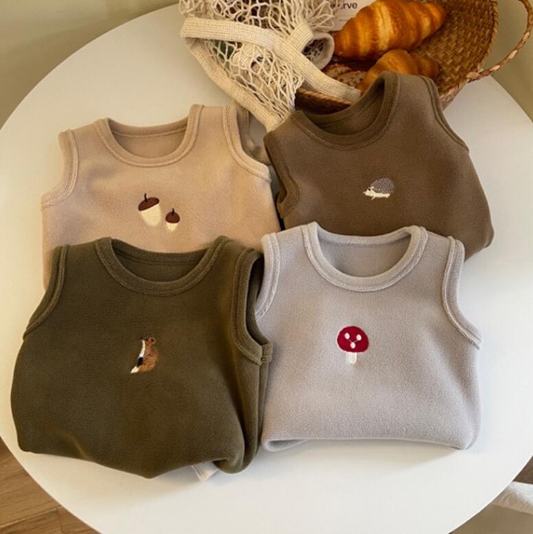 2023★秋冬新作★韓国風子供服★チョッキ★厚手★4色73-100CM