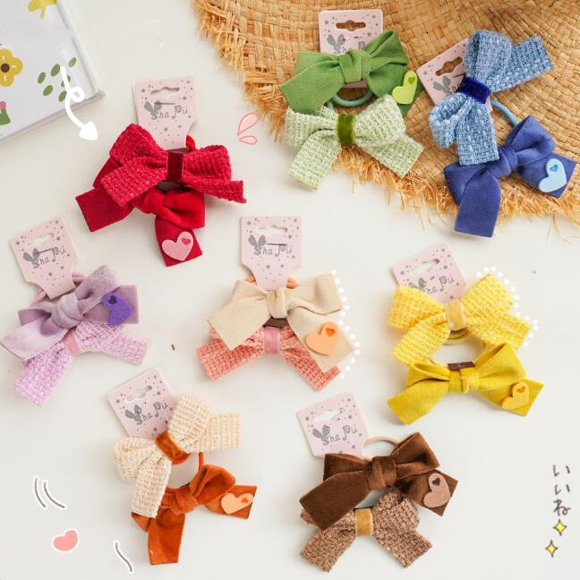 子供用★髪飾り★まとめ髪用★ヘアアクセサリー★キッズ★2枚入り★ヘアゴム★多色