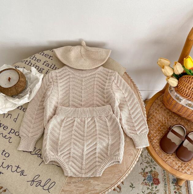 子供服★トップス+パンツ★セットアップ★ニット★韓国風子供服★ベビー★66-100CM