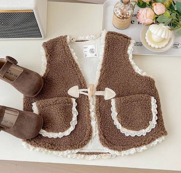 子供服★トップス★チョッキ★ベスト★韓国風子供服★キッズ女の子★2色★90-140CM