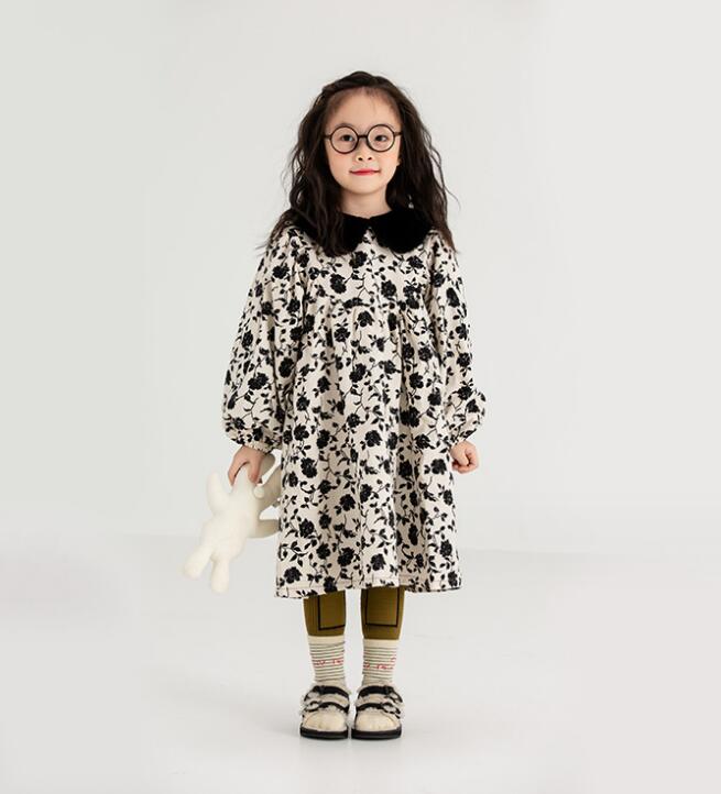 2023★秋冬新作★韓国風子供服★ワンピース★裏起毛★90-150CM