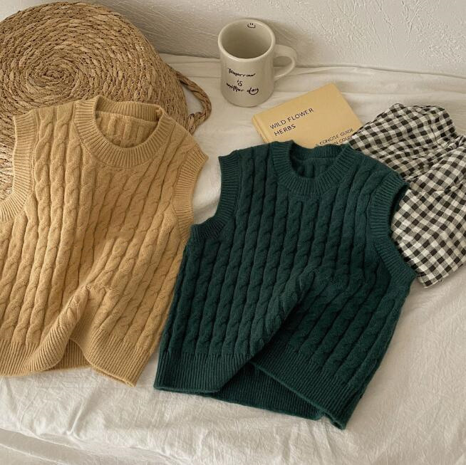 子供服★トップス★ニット★ベスト★韓国風子供服★キッズ★男女兼用★2色★90-130CM