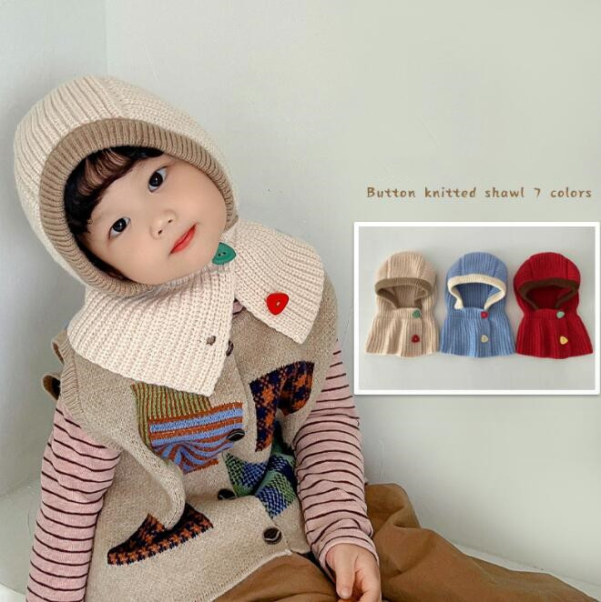 子供用★帽子/マフラー★キッズ★ニット★男女兼用★暖かい★耳カバー★防寒★可愛い★7色