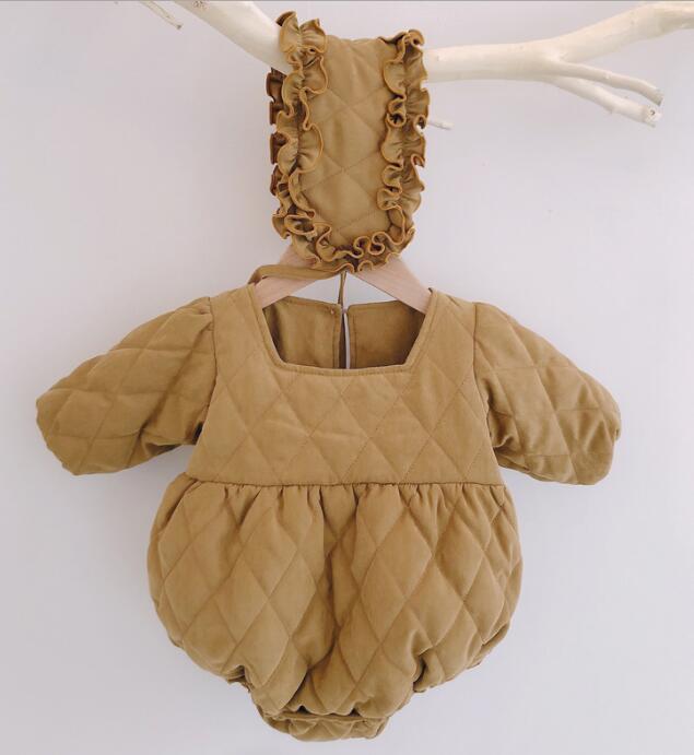 2023★秋冬新作★韓国風子供服★ロンパース+髪飾り★2色66-90CM