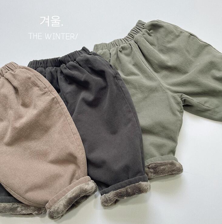 2023冬新品★子供服　裏起毛付きズボン★80-130cm★3色