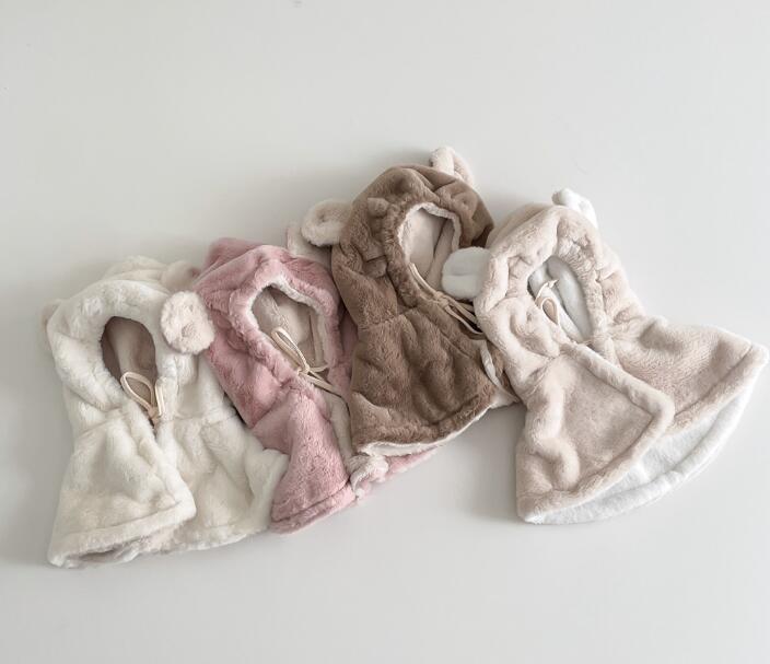 2023冬★子供用★帽子　保暖ハット&マフラー一体★4色選べ