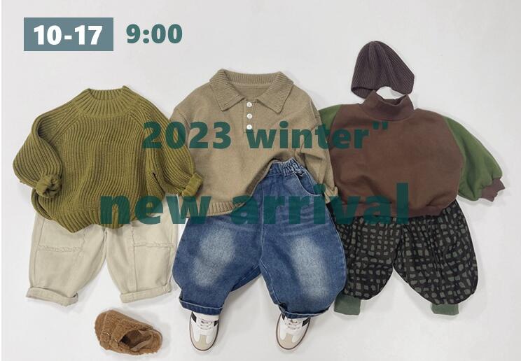 2023冬新品★子供服　裏起毛付きズボン★80-130cm★2色