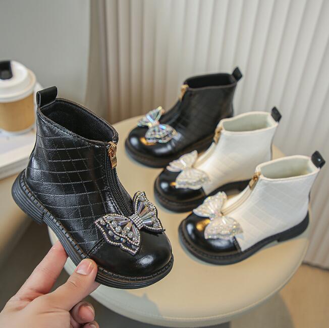靴★子供靴★シューズ★キッズ女の子★ショートブーツ★蝶結び★2色★26-36#