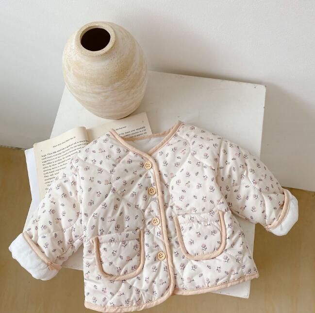 子供服★トップス★コート★裏起毛★韓国風子供服★花柄★ベビー★66-100CM