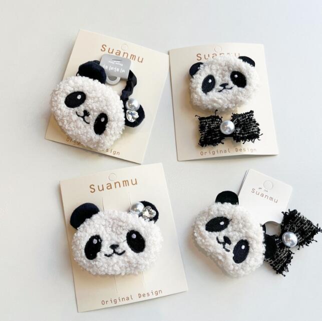 髪飾り★まとめ髪用★ヘアアクセサリー★子供用★パンダ★ヘアピン★ヘアゴム★多色