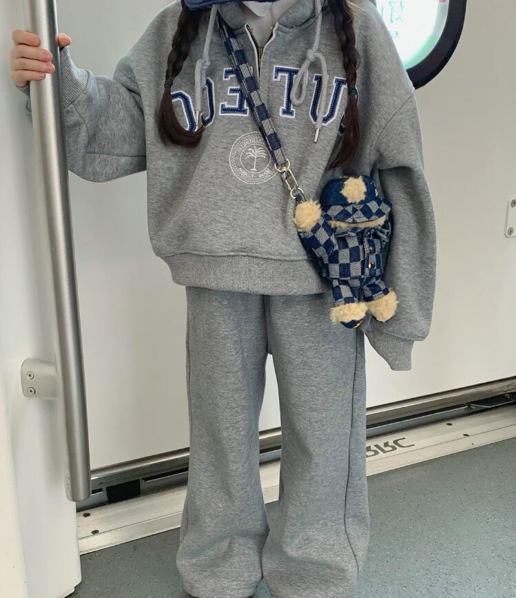 2023★秋冬新作★韓国風子供服★トップス+ズボン★裏起毛★7-15