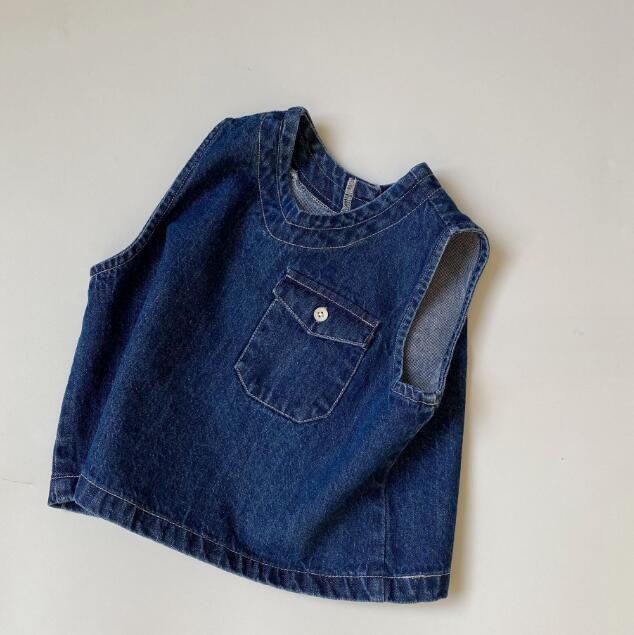 子供服★トップス★デニム★ベスト★キッズ★韓国風子供服★男女兼用★80-130CM