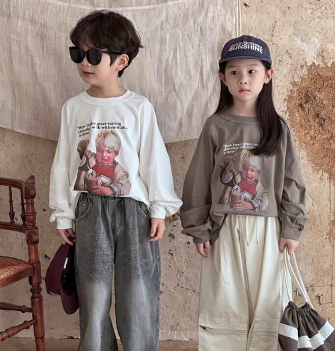 2024★春秋新作★韓国風子供服★Tシャツ★3色90-140CM