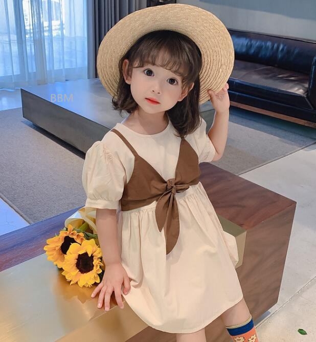 2024★春夏新作★韓国風子供服★ワンピース★半袖★2色7-15