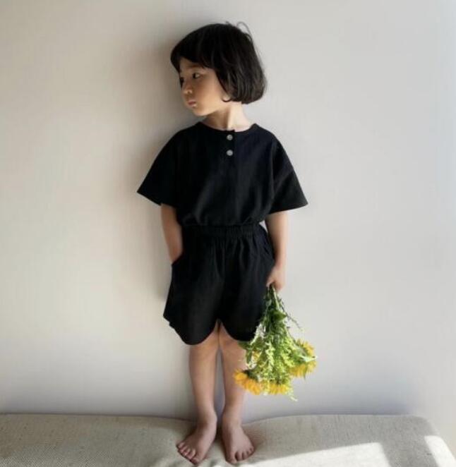 2024新★子供服　棉麻セットアップ★80-120cm★