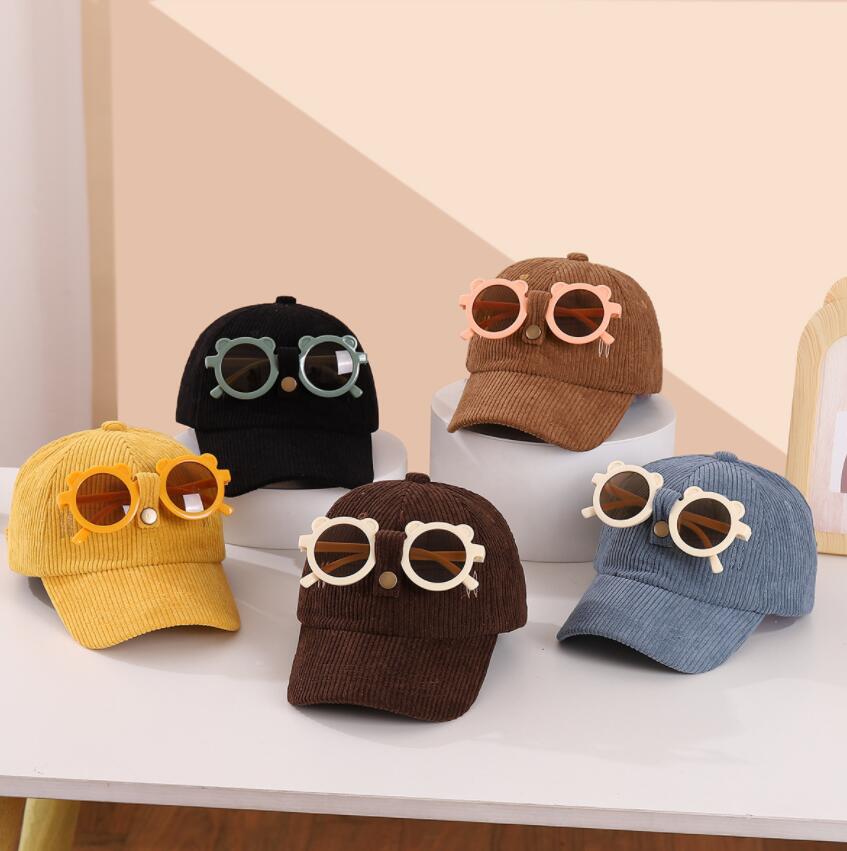 子供用★帽子★キャップ★野球帽★メガネ付き★キッズ★男女兼用★★カジュアル★可愛い★5色