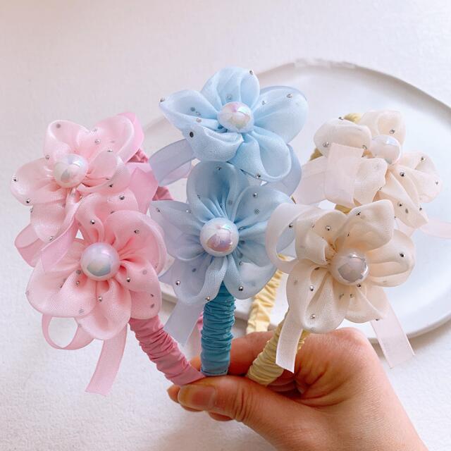 子供用★キッズ★髪飾り★まとめ髪用★ヘアアクセサリー★カチューシャ★3色