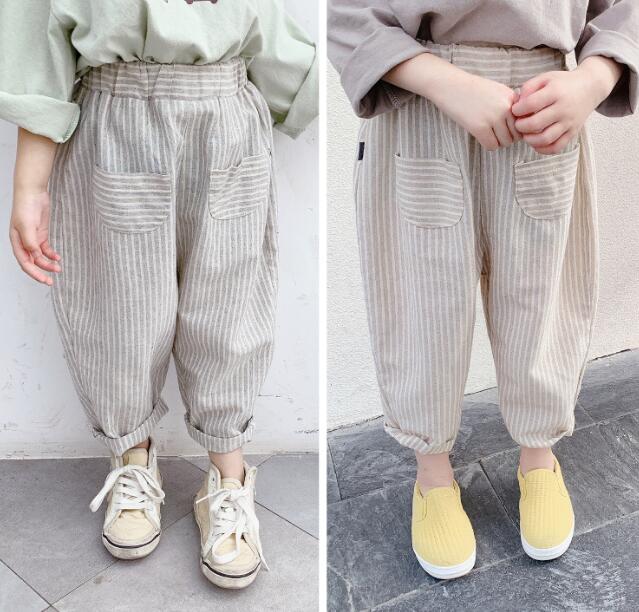 2024★春秋新作★韓国風子供服★ズボン★ストライプ★2色80-130CM