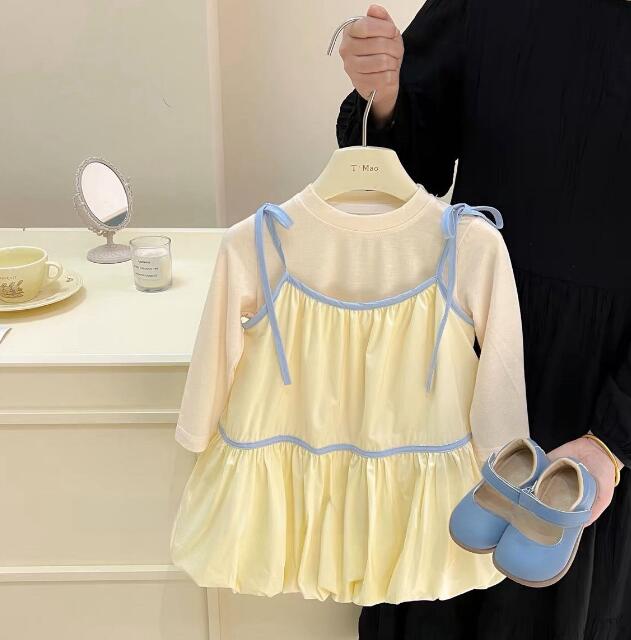 子供服★トップス+ワンピース★セットアップ★韓国風子供服★キッズ女の子★80-130CM