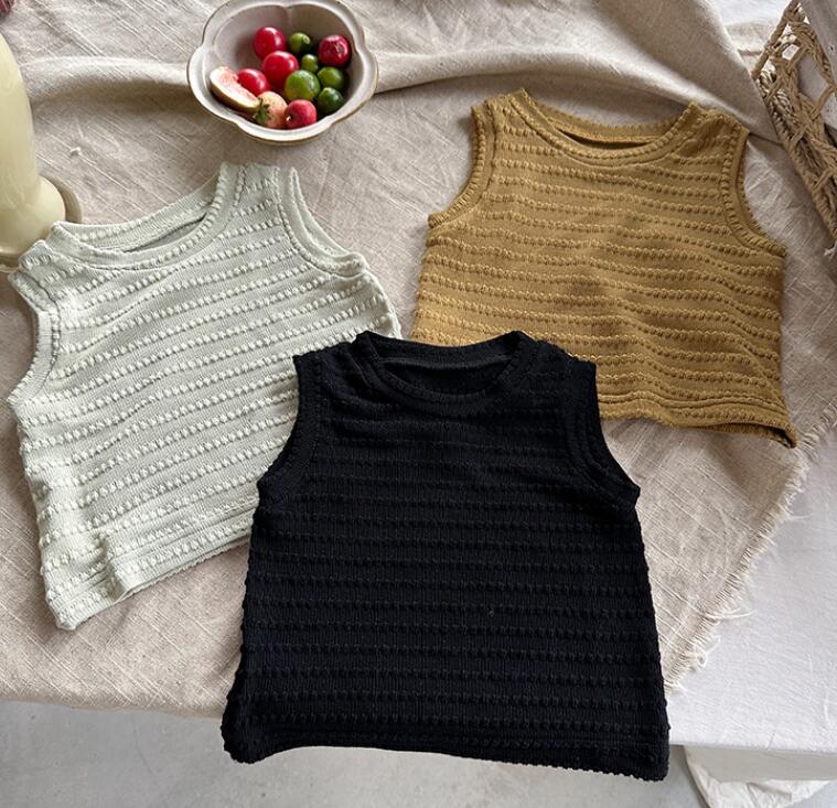 2024夏新品★子供服　ベストトップス★90-150cm★3色