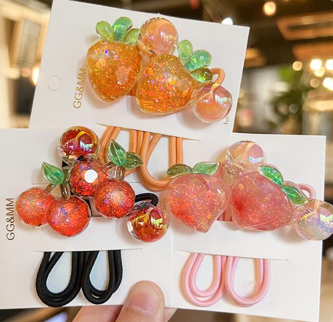 「2024」髪飾り★まとめ髪用★ヘアアクセサリー★子供用★ヘアゴム★2枚入り★可愛い