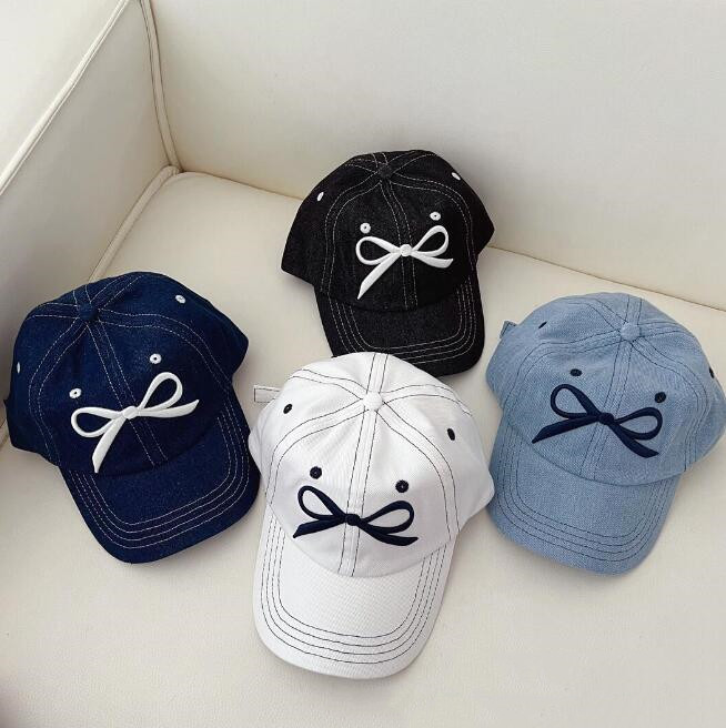 「2024」子供用/大人用★帽子★キッズ★男女兼用★野球帽★キャップ★蝶結び★親子★4色