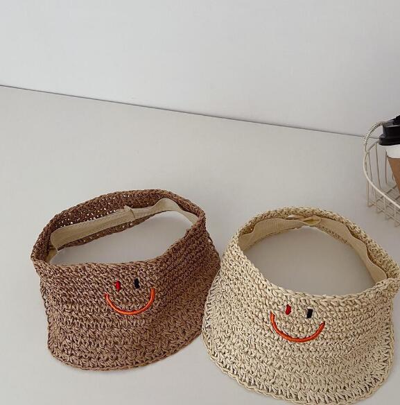 「2024」子供用★帽子★麦わら帽子★キッズ★折り畳み可能★男女兼用★キャップ★笑顔★2色