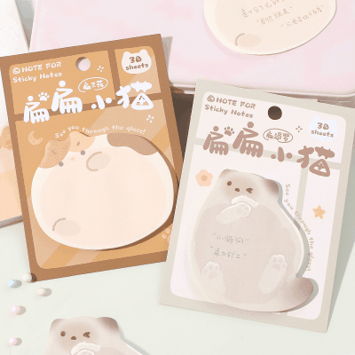 カフェ風 貼り付けメモ紙 ポストイット 伝言メモ ノートペーパー メモポスト ペット 猫キャット 30枚入