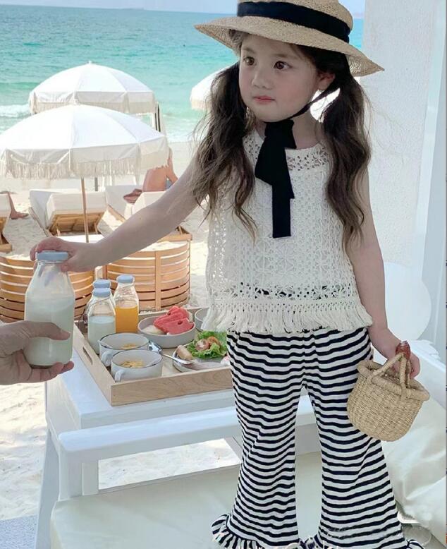 2024★夏新作★韓国風子供服★透かし彫り+キャミソール★ズボン★80-130CM